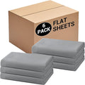 Bulk Queen Flat Sheets Only, 6 Pack Quick Sort Top Bed Sheet, Color-Coded Label by Culve