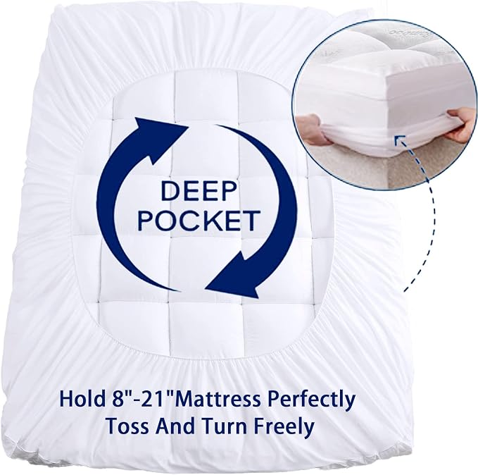 Mattress Topper Queen Size, Cooling Extra Thick Breathable Viscose Made from - Image 5