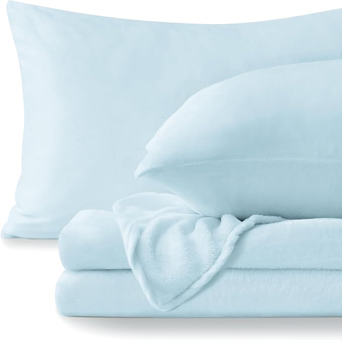 BEDELITE Flannel Sheets Twin Size Blue by BEDELITE