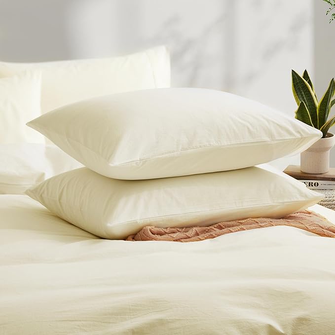 Cream White Cotton Duvet Cover - Image 3