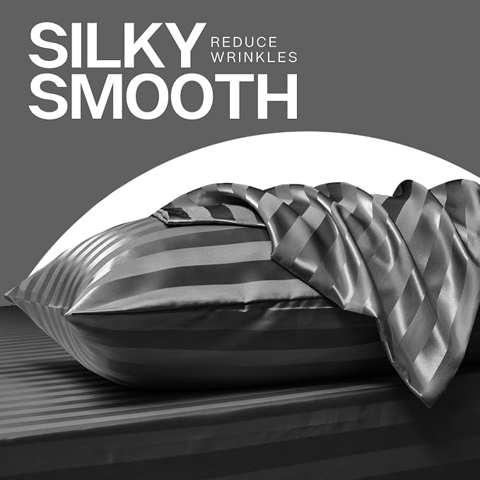 MR&HM Satin Pillowcase for Hair and Skin, Silk Satin Pillowcase 2 Pack - Image 4