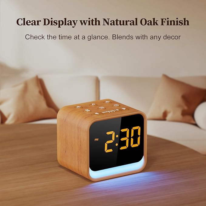 Housbay Wooden Sound Machine Alarm Clock - Image 5