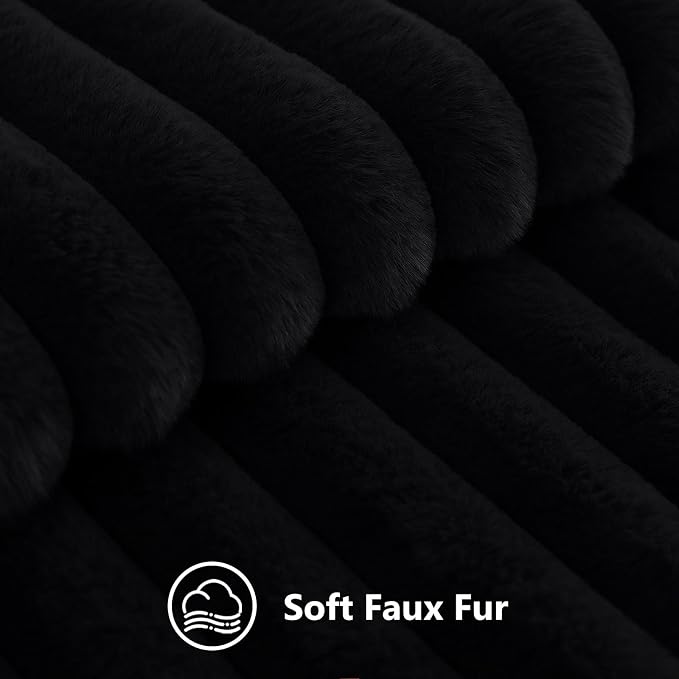 decorUhome Cozy Faux Fur Throw Pillow Covers 26x26 Set of 2 Decorative Soft - Image 2