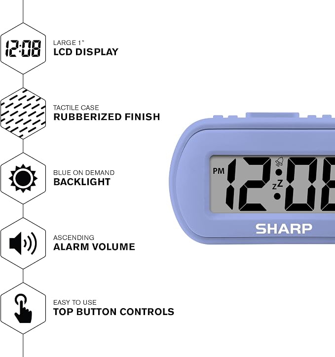 Sharp Digital Alarm Clock – Tactile Case - Image 3
