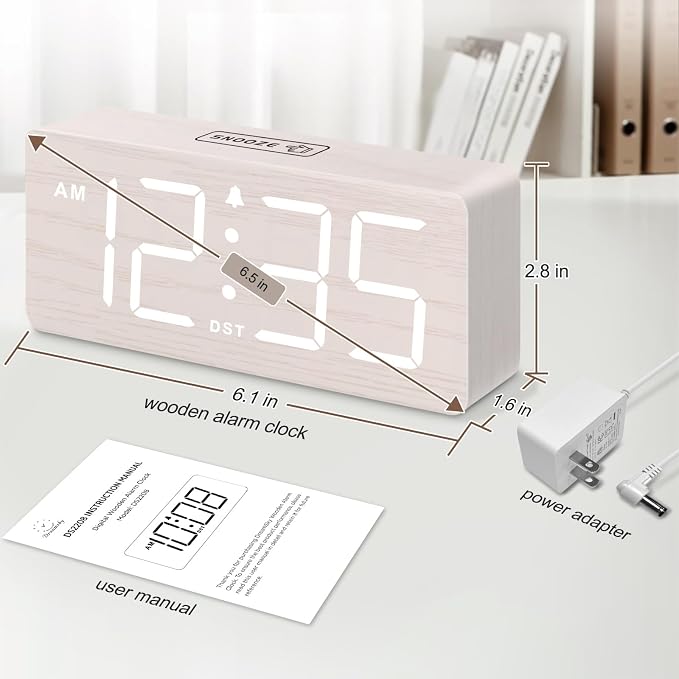 DreamSky Wooden Digital Alarm Clock - Image 6