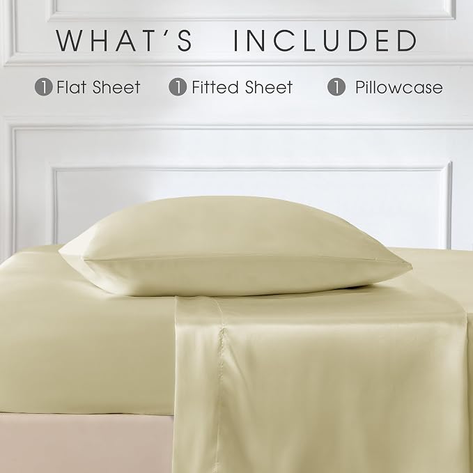 FreshCulture Satin Sheets Twin Size Bed Set - Image 3