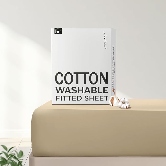 FreshCulture Pure Cotton Fitted Sheets California King Size, 300 Thread Count by FreshCulture