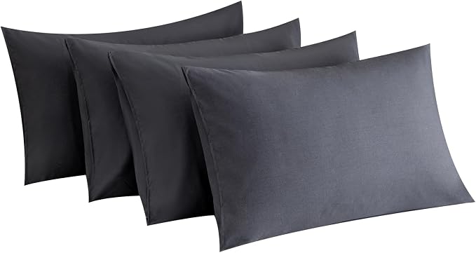 MINIPANDA Dark Gray King Size Pillow Cases Set of 4 by Unknown