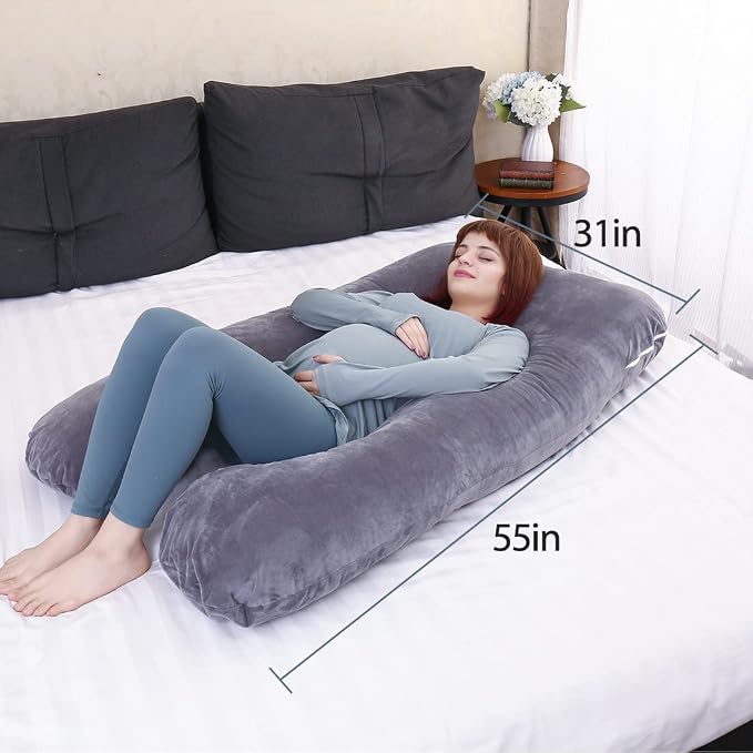 MOON PINE Pregnancy Pillow, U Shaped Full Body Pillow - Image 4