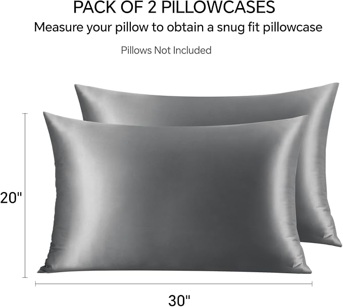 INFIIXSO Silk Pillow Cases Queen Size Set of 2-20x30Inches Silk Pillowcases - Image 6