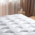 WhatsBedding Waterproof Mattress Pad Twin Size Cotton Top Down Alternative by WhatsBedding