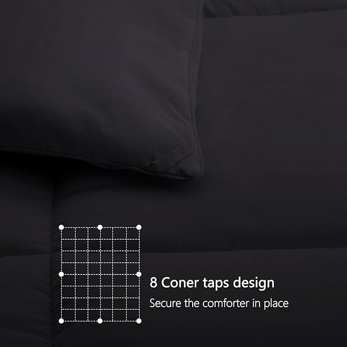 TEXARTIST Premium 2100 Series King Comforter All Season Breathable Black - Image 6