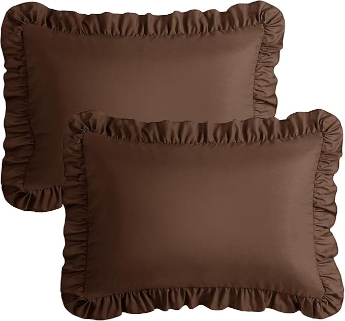 KKJIAF Ruffle Pillow Cases Queen Size Set of 2, Ruffled Pillow Covers - Image 7