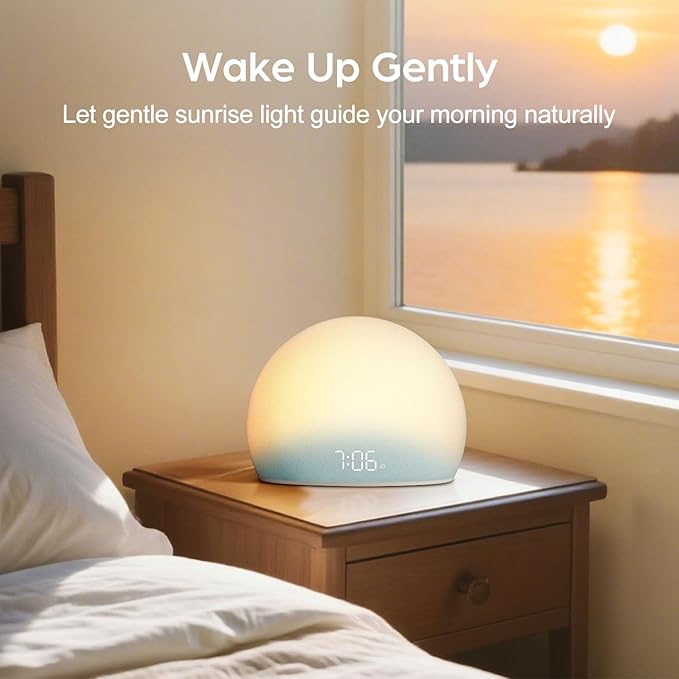 HOUSBAY Sunrise Alarm Clock, 20 Soothing Sleep Aids, Dimmable Display, - Image 3