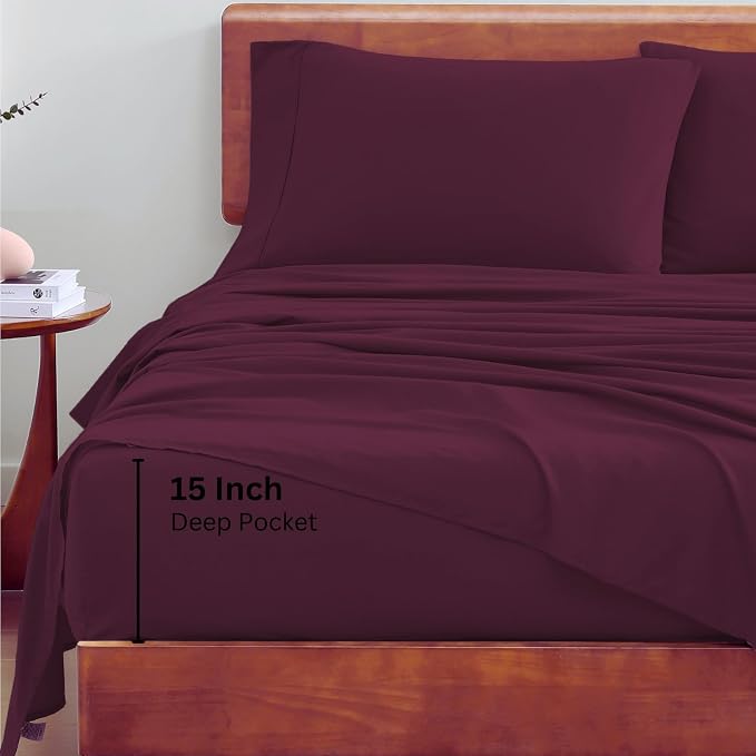 LANE LINEN 100% Organic Cotton Eco Friendly Full Size Bed Sheets, Mercerized - Image 5