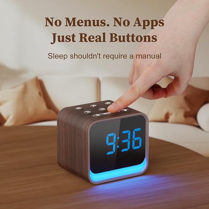 Housbay Wooden Sound Machine Alarm Clock - Image 6