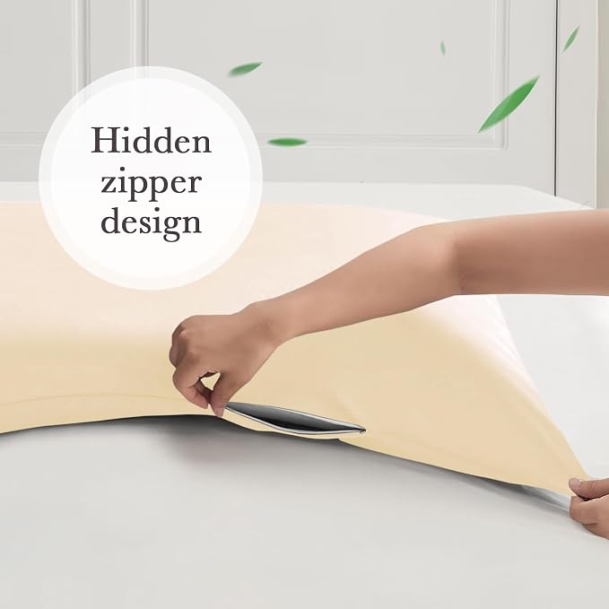Curved Pillow Case Queen Size, Side Sleeper Pillow Cases Cover Cooling Rayon - Image 6