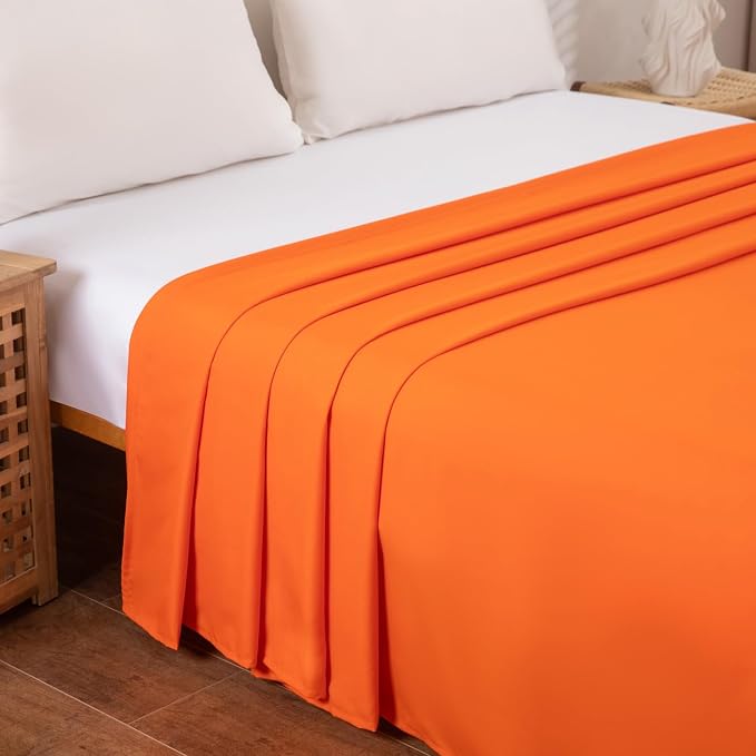 Full Flat Sheet Only， 80x96Inch Orange - Image 3