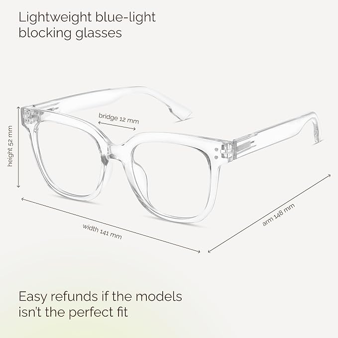 miyya Blue Light Glasses for Women & Men – Oversized UV & Blue Light Blocker - Image 2