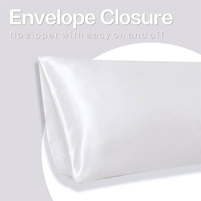 MR&HM Satin Body Pillow Cover, Soft and Breathable Body Pillow Case - Image 7