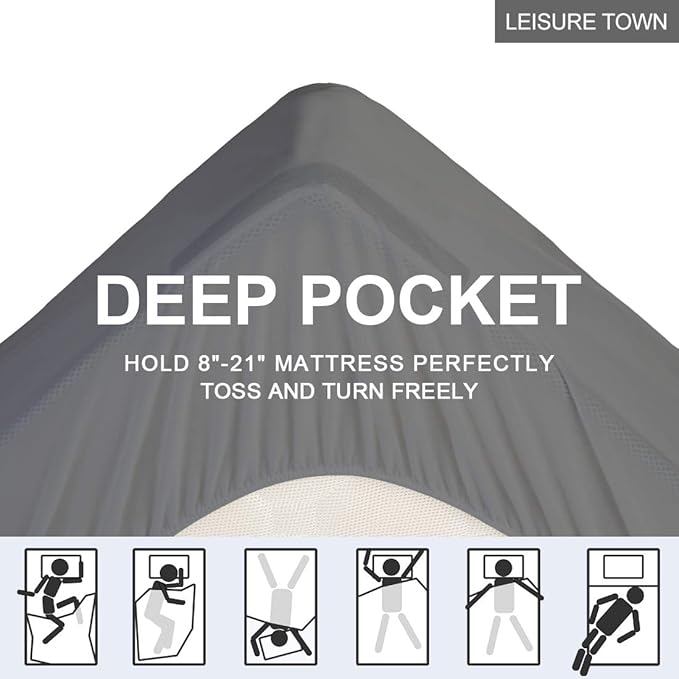 LEISURE TOWN Cotton Mattress Pad Queen Size Fitted Quilted Mattress Cover - Image 4