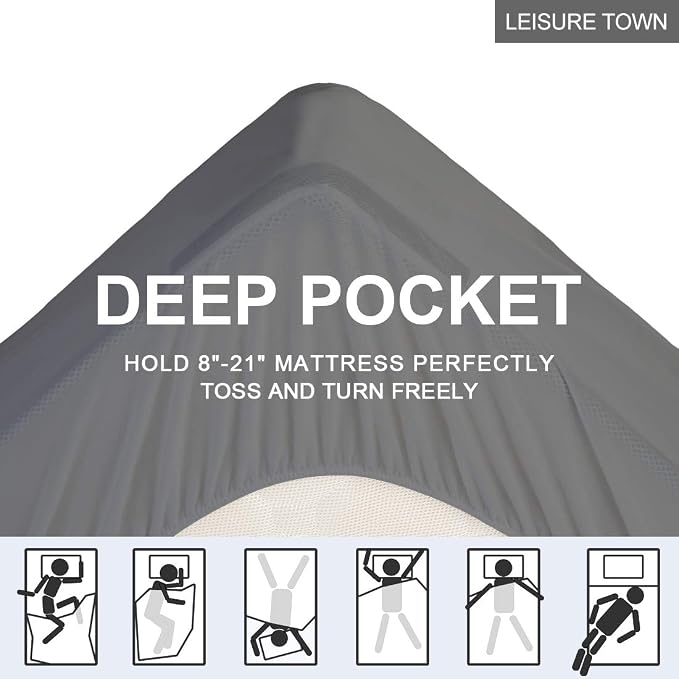 LEISURE TOWN Cotton California King Mattress Pad Fitted Quilted Mattress Cover - Image 4