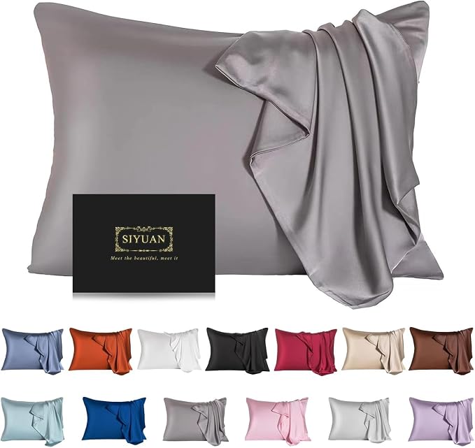 Mulberry Silk Pillowcase for Hair and Skin, Cooling Silk Pillow Case by SIYUAN