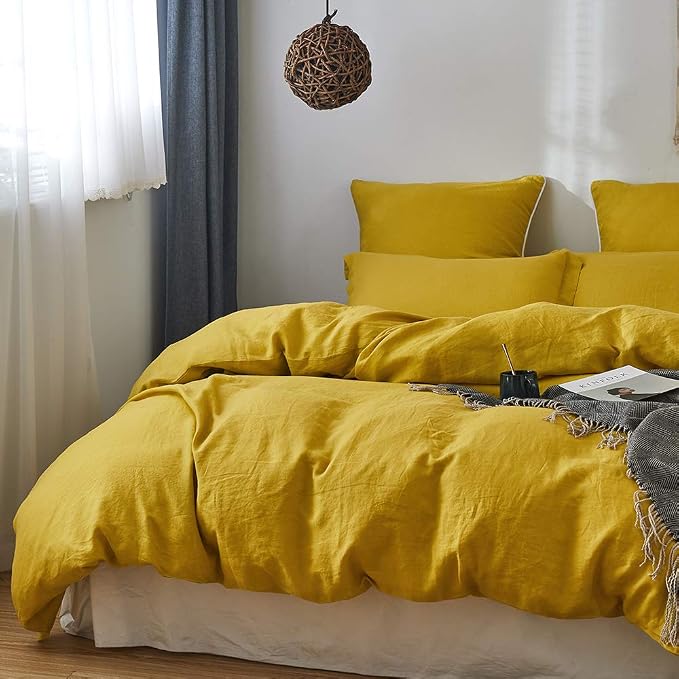 Simple&Opulence 100% Linen Duvet Cover Set 3pcs Basic Style Natural French - Image 7