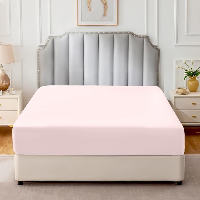 FreshCulture Pure Cotton Fitted Sheets Full Size, 300 Thread Count Percale - Image 2