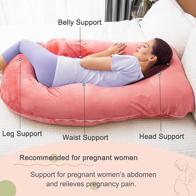 60 Inch Pregnancy Pillow for Sleeping, Extra Large U Shaped Body Pillow - Image 6