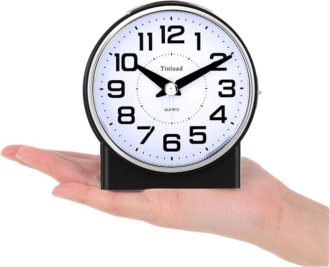 Tinload 4.3" No Ticking Analog Alarm Clock, Silent Readable - Image 4