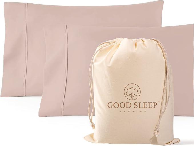 1000 TC Blush King Pillowcases Set of 2 100% Egyptian Cotton Pillow Cases by GoodSleepBedding