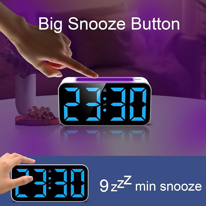 Topski Loud Alarm Clocks for Bedrooms Heavy Sleepers, Digital Clock - Image 4