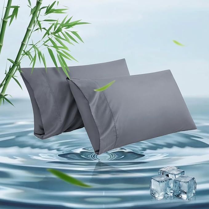 Queen Pillowcases, Cooling Viscose from Bamboo Pillow Covers by ParkdenyMattressProtector
