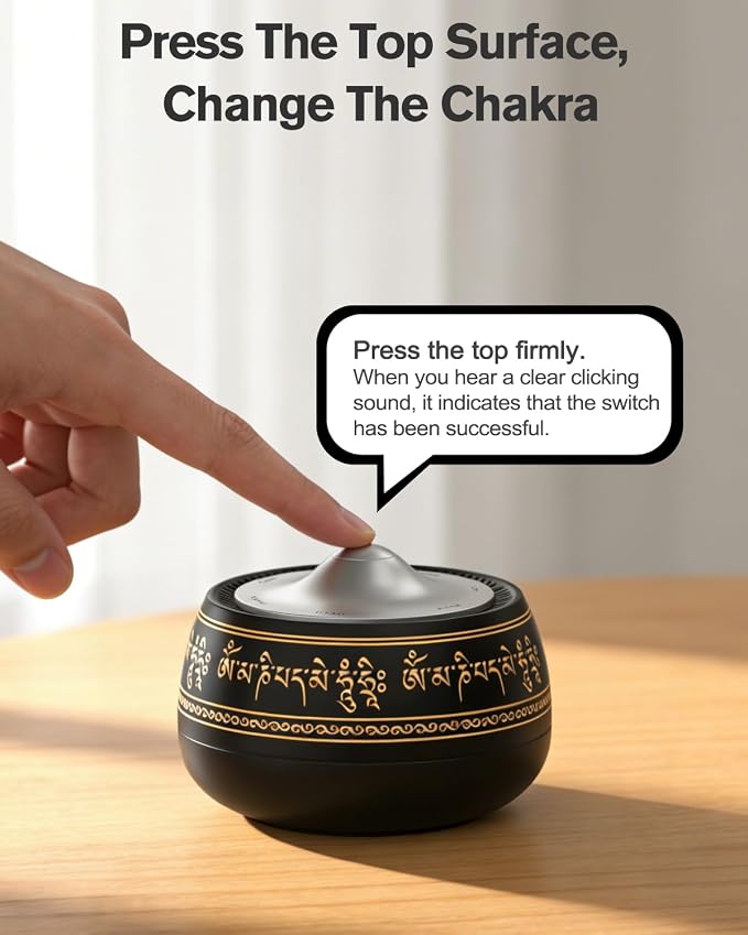 Portable Electronic Tibetan Singing Bowl, 8 Chakra Modes - Image 6