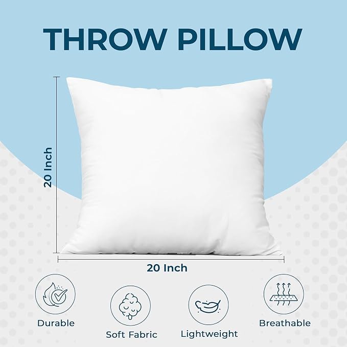 Utopia Bedding Throw Pillows – 20 x 20 Inches Down Alternative Pillows - Image 4