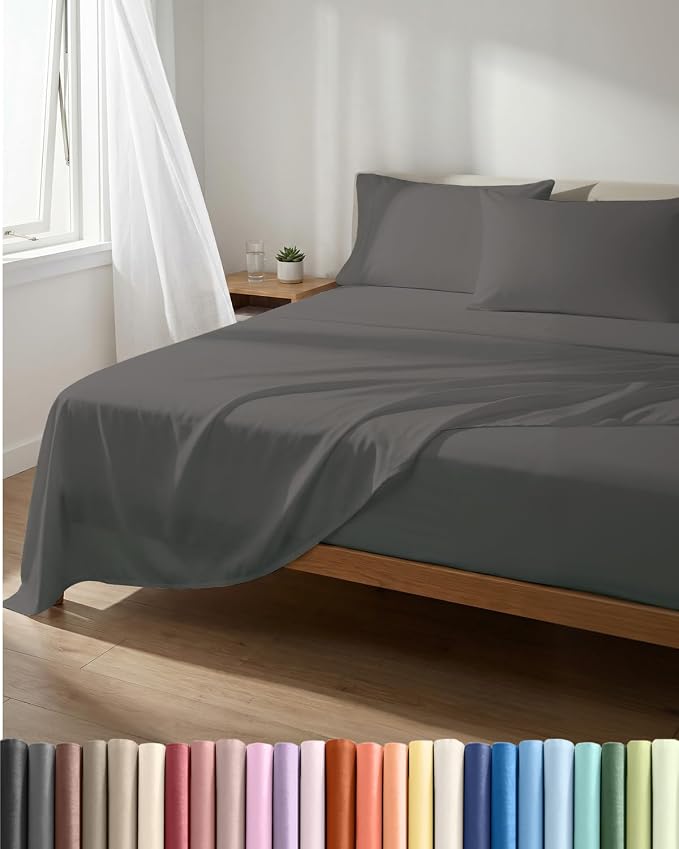 Lightweight 4 Piece Bed Sheet Set King Size by CGKUnlimited