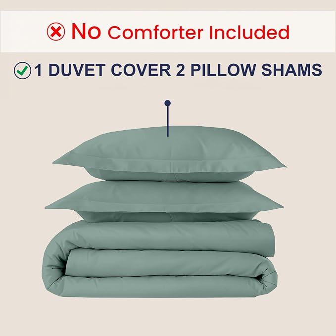 Kotton Culture 3 Pc King Size Duvet Cover Set- 100% Egyptian Cotton 600 Thread - Image 2