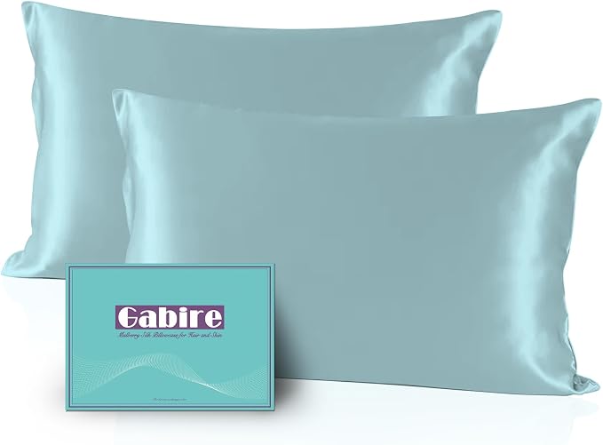 Gabire Mulberry Silk Pillow Cases Set of 2, Both Sides Real Silk Pillow Cover by MulberrySilkPillowcases