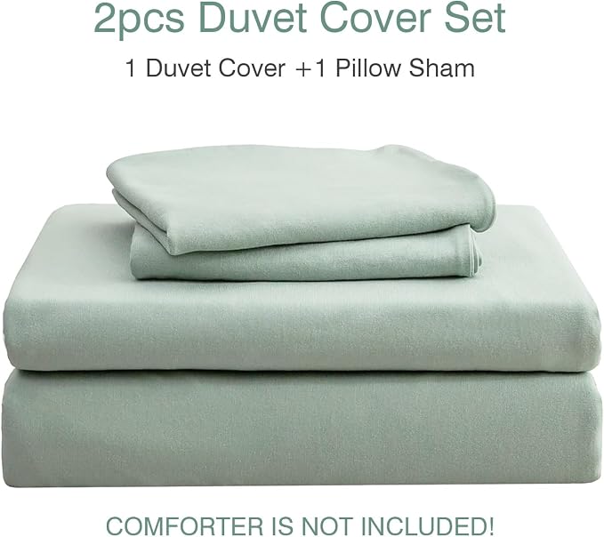 PURE ERA Jersey Knit Duvet Cover Set 100% T-Shirt Cotton Super Soft Comfy 2pc - Image 7