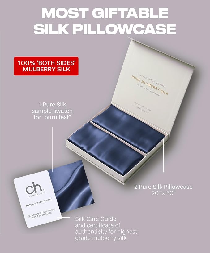 SUNDAYSILKS™ | Silk Pillow Cases 2 Pack | 22 Momme Mulberry Silk Pillowcase Set - Image 6