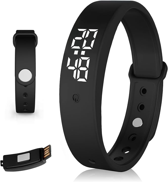 Vibrating Alarm Wristband Deaf People Watch Band Fit Sleeps Rise Silent Shock by Unknown