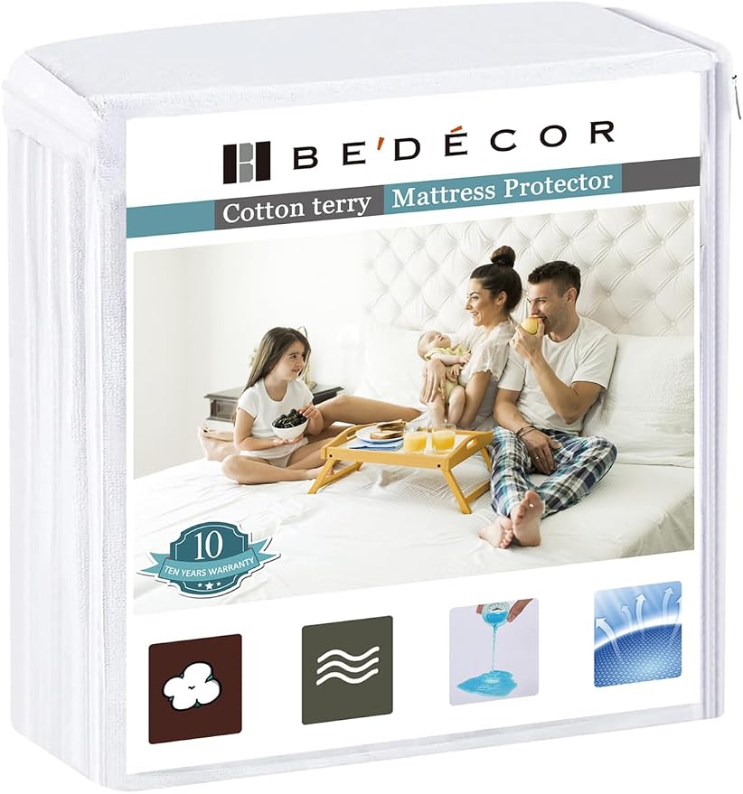 Bedecor Queen Waterproof Mattress Protector, Pee and Liquid Proof Cover by Bedecor