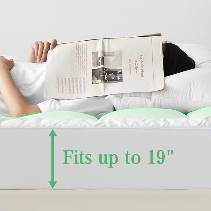 UNILIBRA Full Size Mattress Pad Cooling Rayon from Bamboo, Quilted Fitted - Image 6