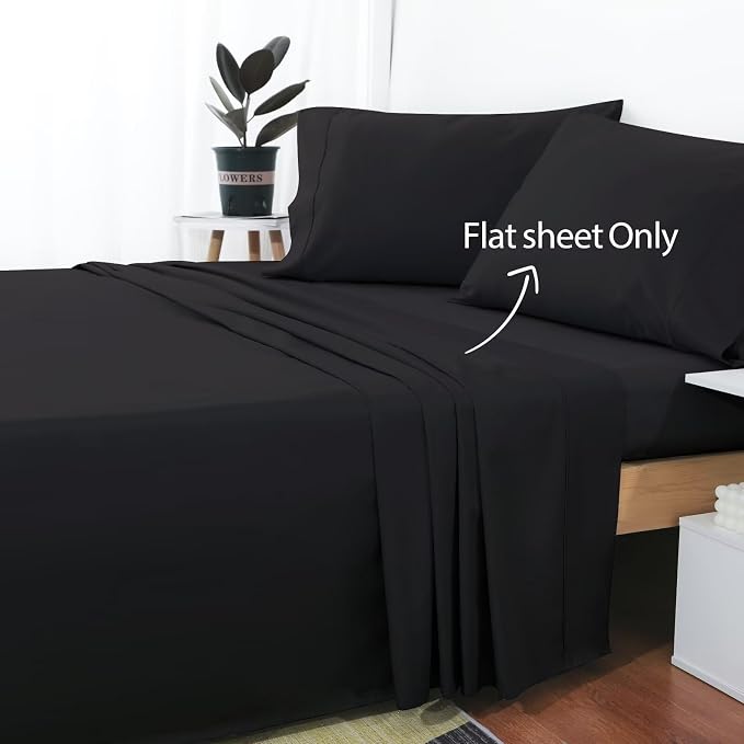 2-Pack Cotton Cal King Flat Sheet Only, 600 Thread Count 100% Egyptian Cotton - Image 2