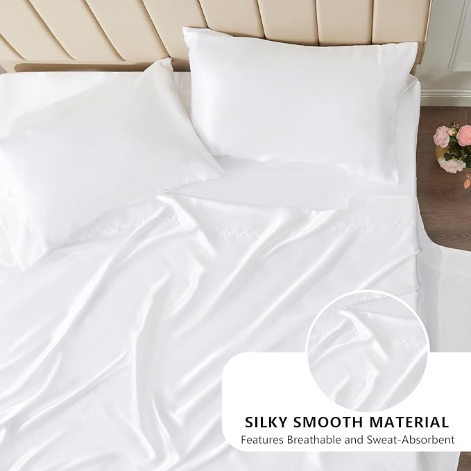 CozyLux Satin Sheets Full Size Sheets - Image 3