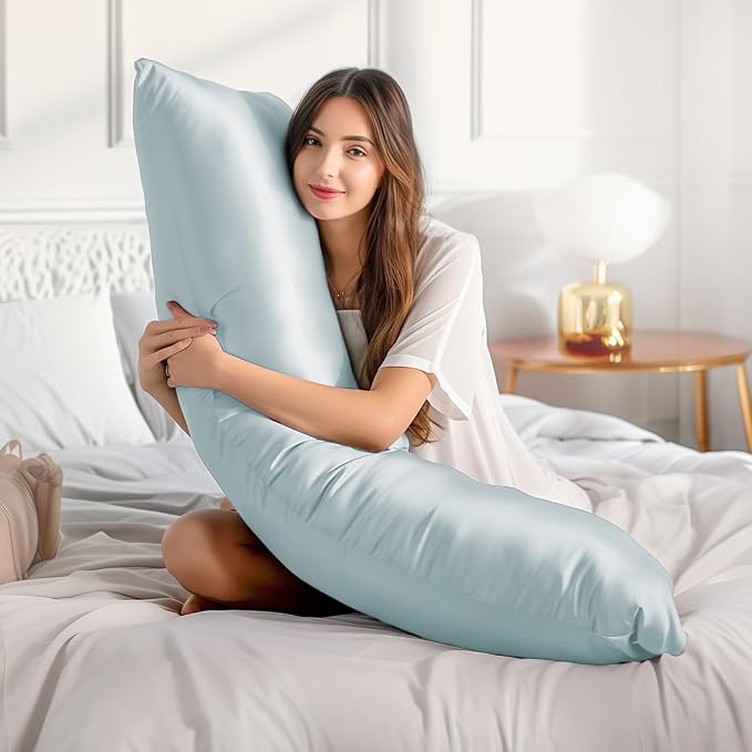 BEDELITE Satin Body Pillow Cover 2 Pack, Super Soft and Cooling Body Pillow - Image 3
