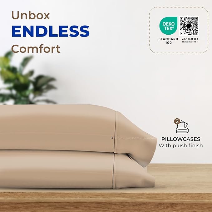 Thread Spread 100% Egyptian Cotton King Size Pillow Cases Set of 2 - Image 3