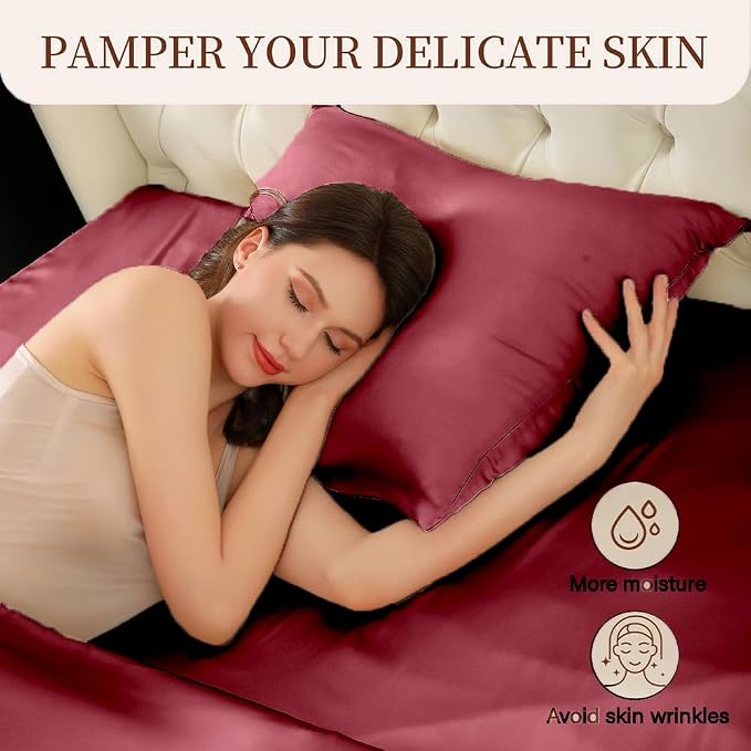 Mulberry Silk Pillowcase for Hair and Skin Standard Size, Silk Pillowcase 20"X - Image 4