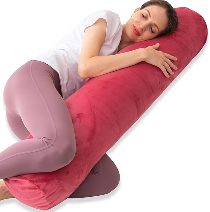 1 MIDDLE ONE Bolster Pillow for Bed, Long Round Body Pillow for Adults by 1MIDDLEONE
